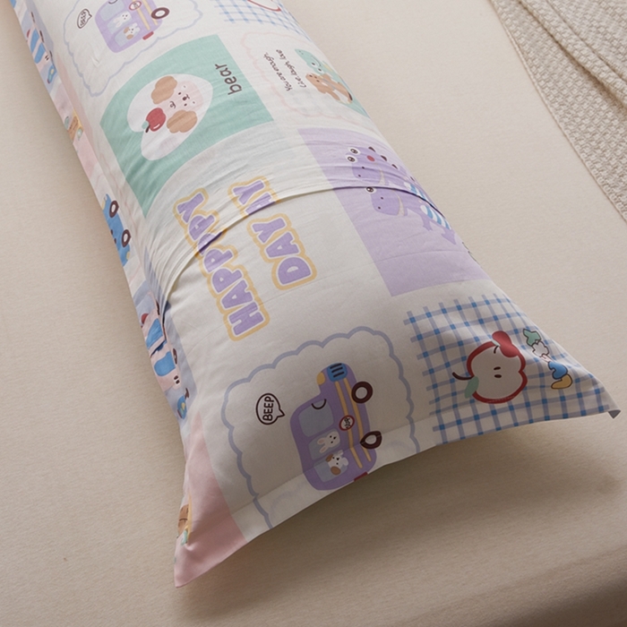 91家纺网 家纺一手货源 找家纺 翎盈家纺 2025新款纯棉小清新双人枕套 快乐旅行