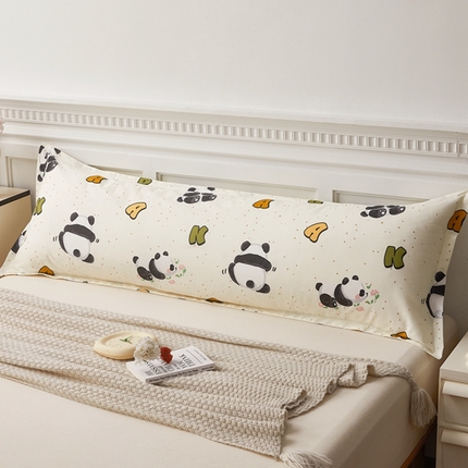 翎盈家纺 2025新款纯棉小清新双人枕套 字母熊猫