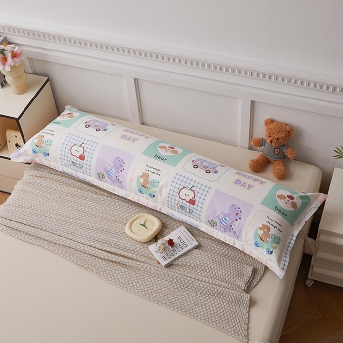 91家纺网 家纺一手货源 找家纺 翎盈家纺 2025新款纯棉小清新双人枕套 快乐旅行