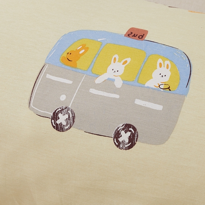 91家纺网 家纺一手货源 找家纺 翎盈家纺 2025新款纯棉小清新双人枕套 汽车乐园