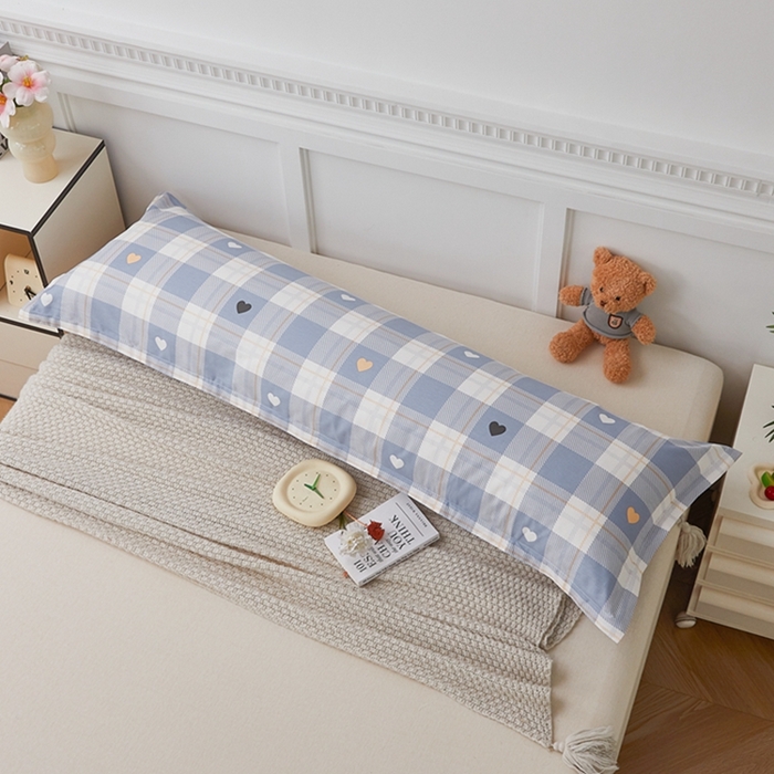 91家纺网 家纺一手货源 找家纺 翎盈家纺 2025新款纯棉小清新双人枕套 爱达拉-灰