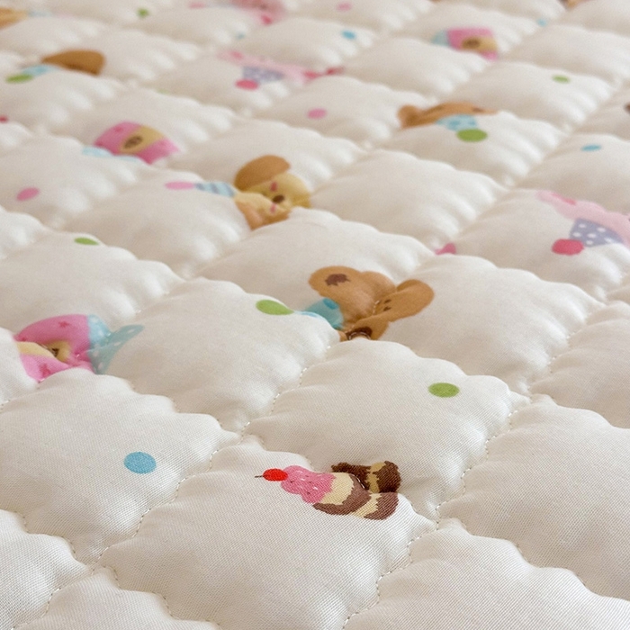 91家纺网 家纺一手货源 找家纺 嗨生活 2025新款7A抗菌全棉双层纱床垫 床褥 幼儿园床垫 儿童床垫 支持定做  欢乐时光