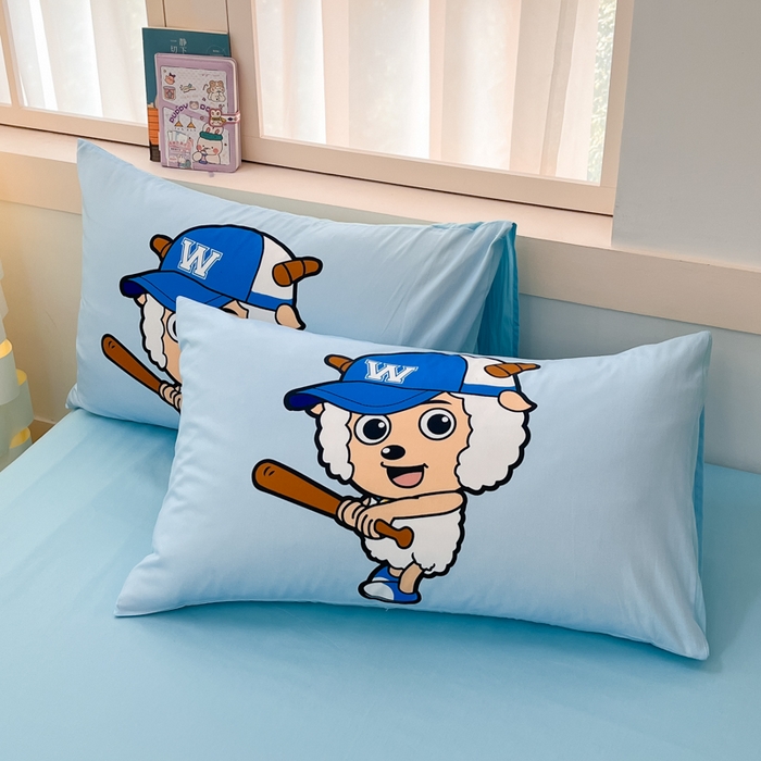 91家纺网 家纺一手货源 找家纺 金爱家 2025新款喜洋洋纯棉数码印花系列四件套 足球小子