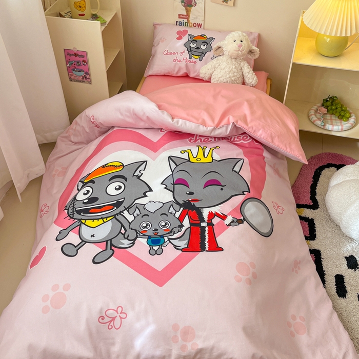 91家纺网 家纺一手货源 找家纺 （总）金爱家 2025新款喜羊羊系列幼儿园三件套