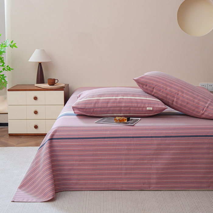 91家纺网 家纺一手货源 找家纺 邵依家纺 2025新款原棉老粗布印花床单系列 时光偶遇-豆沙