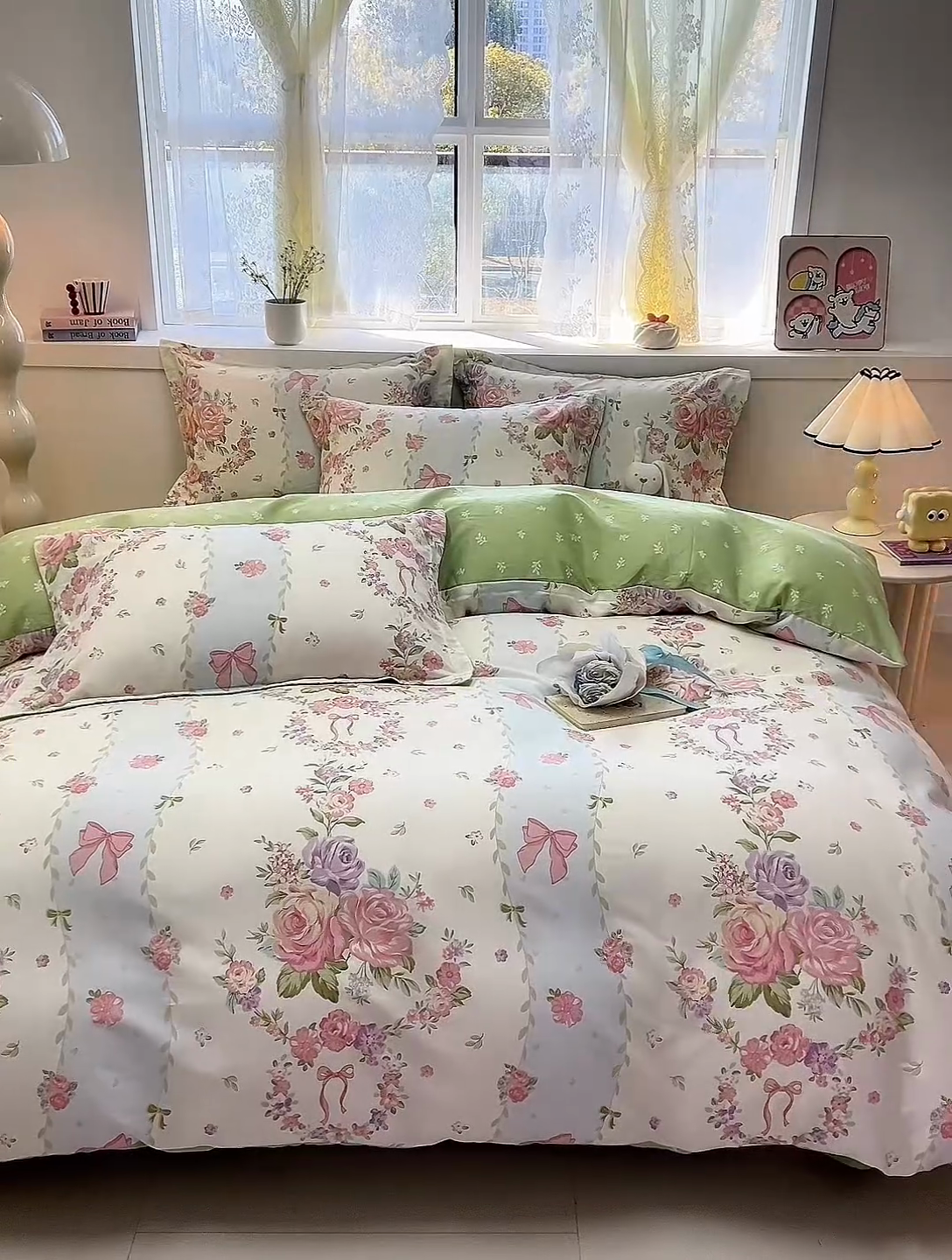 91家纺网 家纺一手货源 找家纺 珂博家纺 2025新款12868全棉纯棉小清新印花四件套 迷人轻语