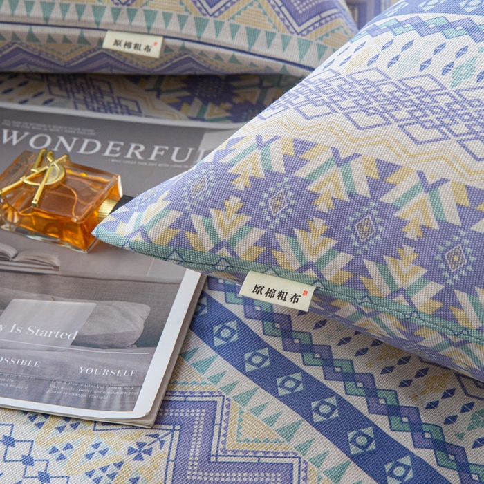 91家纺网 家纺一手货源 找家纺 邵依家纺 2025新款原棉老粗布印花床单系列 魅力欧风