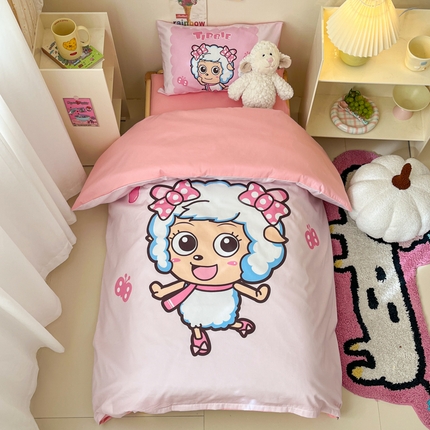 91家纺网 家纺一手货源 找家纺 （总）金爱家 2025新款喜羊羊系列幼儿园三件套