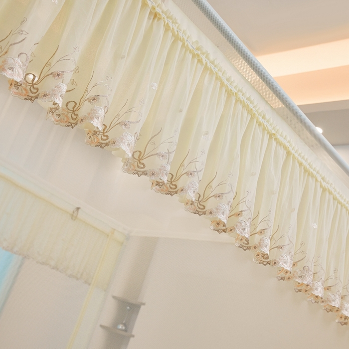 91家纺网 家纺一手货源 找家纺 梦尔佳蚊帐2025新款TU绣花蚊帐-859窈窕淑女系列 优雅嫩黄