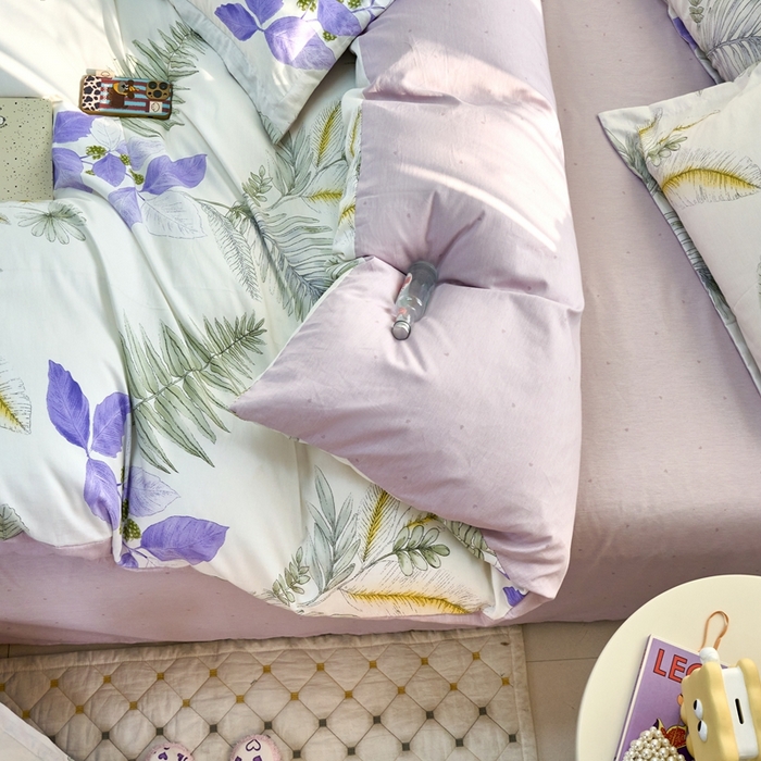 91家纺网 家纺一手货源 找家纺 珂博家纺 2025新款12868全棉纯棉小清新印花四件套 花梦绮境