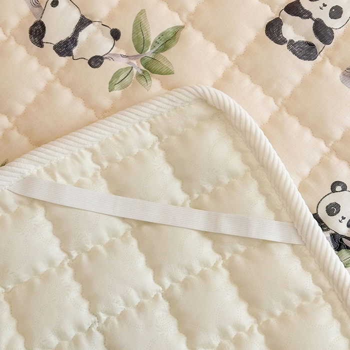 91家纺网 家纺一手货源 找家纺 嗨生活 2025新款7A抗菌全棉双层纱床垫 床褥 幼儿园床垫 儿童床垫 支持定做  熊猫盼盼