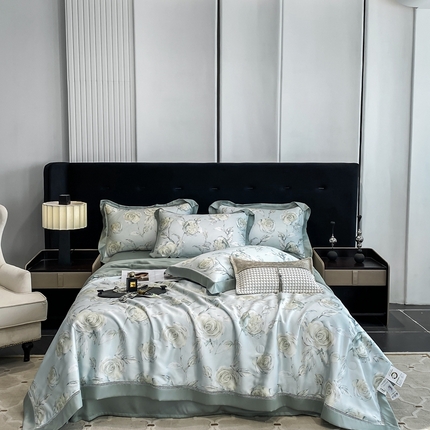91家纺网 家纺一手货源 找家纺 （总）娇逸家居 2025新款60支兰精天丝夏被数码印花夏被四件套