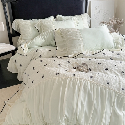 吾欢心 2025新款法式高定香榭丽四件套 香榭丽绿