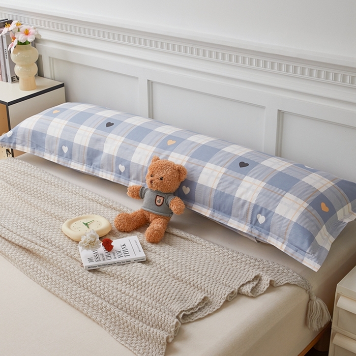 91家纺网 家纺一手货源 找家纺 翎盈家纺 2025新款纯棉小清新双人枕套 爱达拉-灰