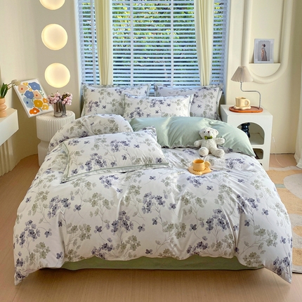 星期三家纺 2025新款铂金全棉纯棉13372四件套（加老板微信有会员价）（加老板微信有会员价） 淡墨香