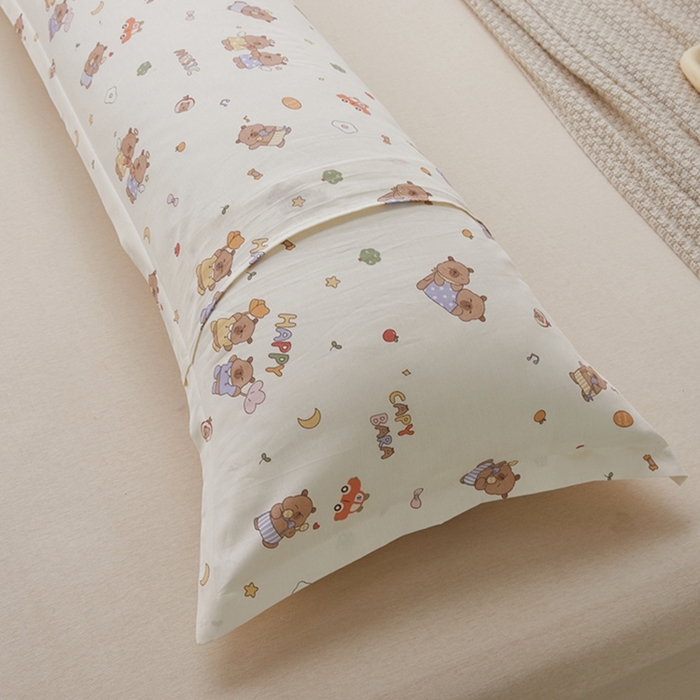 91家纺网 家纺一手货源 找家纺 翎盈家纺 2025新款纯棉小清新双人枕套 音乐卡皮