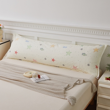 翎盈家纺 2025新款纯棉小清新双人枕套 天使之星