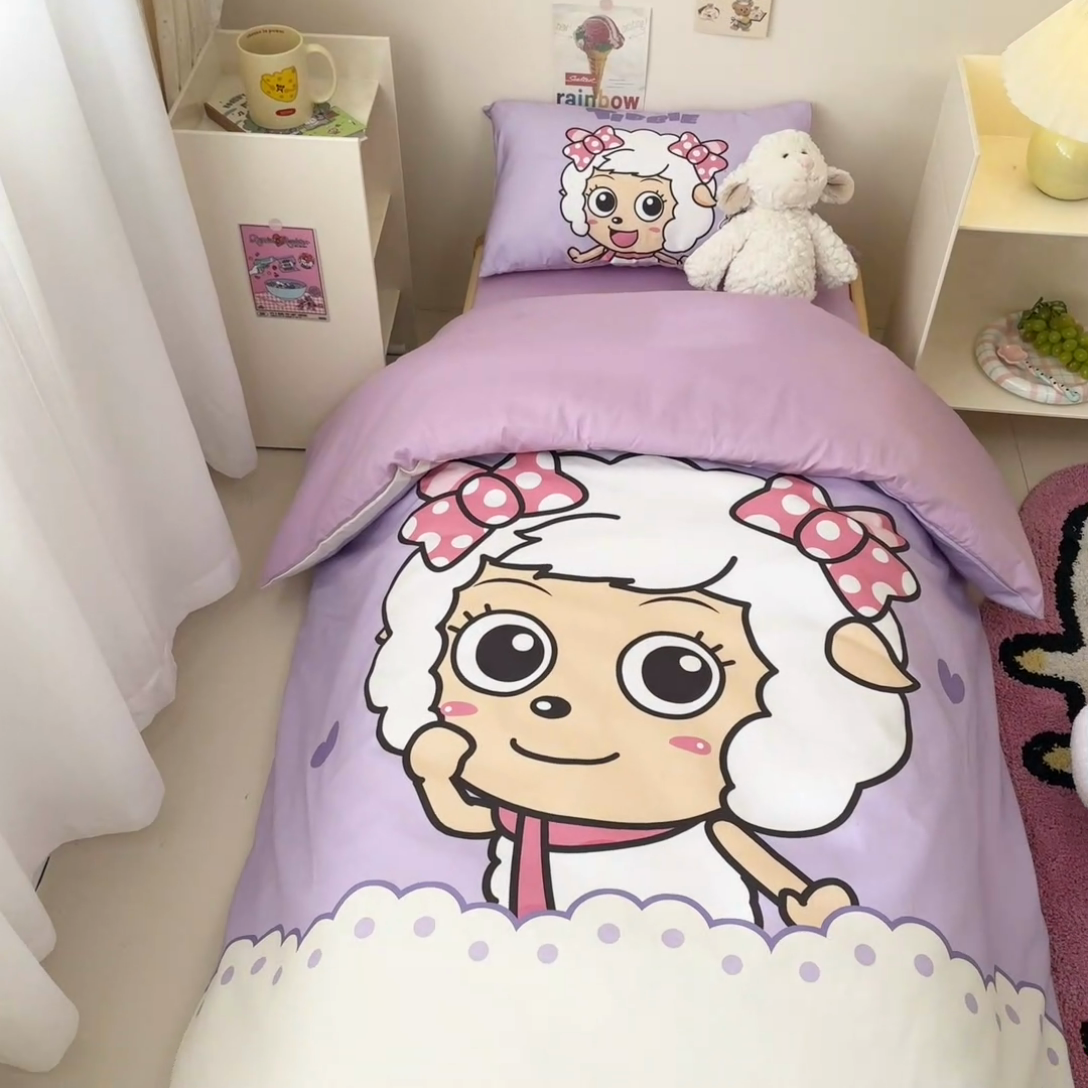 91家纺网 家纺一手货源 找家纺 金爱家 2025新款喜羊羊系列幼儿园三件套 幼儿园-Y美羊羊公主