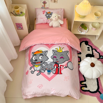 91家纺网 家纺一手货源 找家纺 金爱家 2025新款喜羊羊系列幼儿园三件套 幼儿园-Y灰灰家族