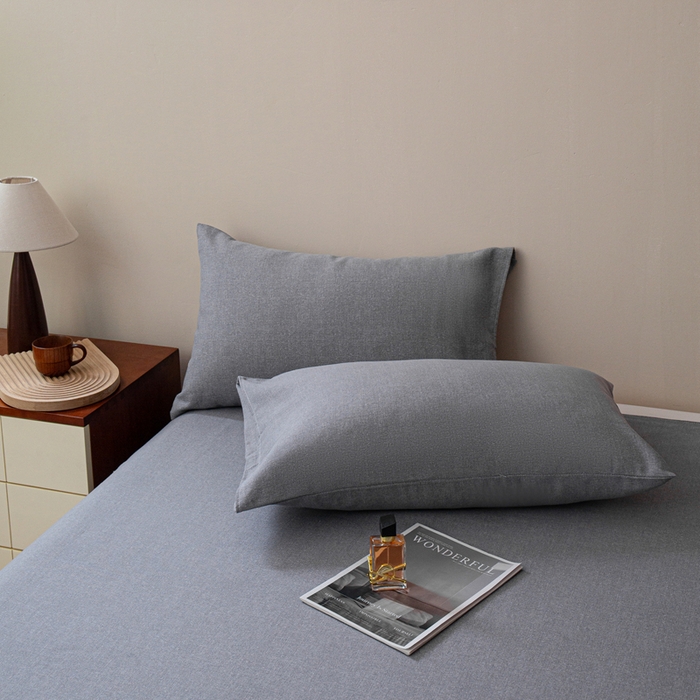 91家纺网 家纺一手货源 找家纺 邵依家纺 2025新款原棉老粗布印花床单系列 梦境-灰