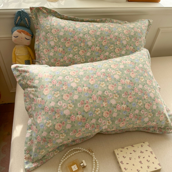 91家纺网 家纺一手货源 找家纺 百寐 2025新款13372全棉信封印花枕套单人 繁华梦