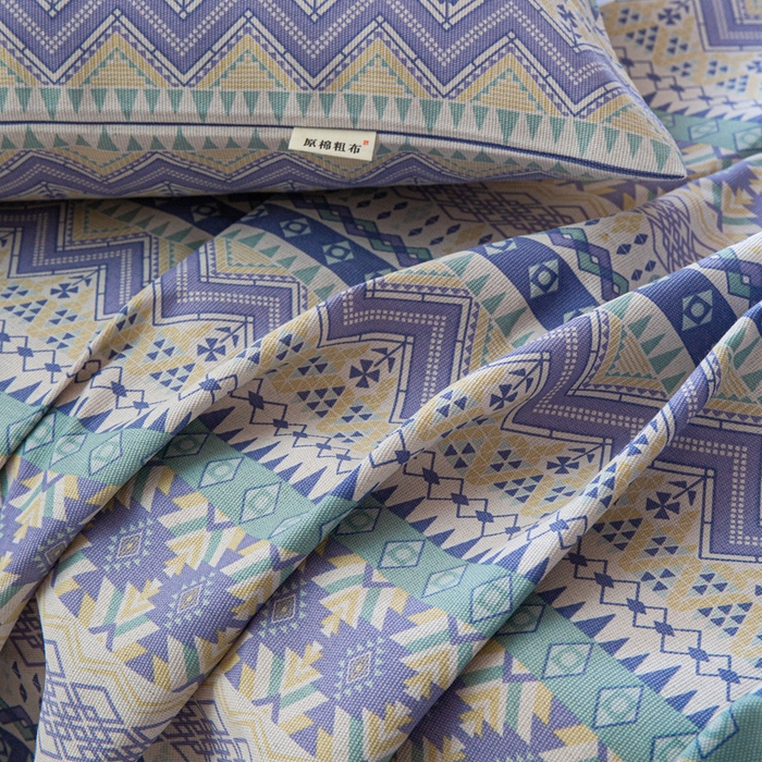 91家纺网 家纺一手货源 找家纺 邵依家纺 2025新款原棉老粗布印花床单系列 魅力欧风
