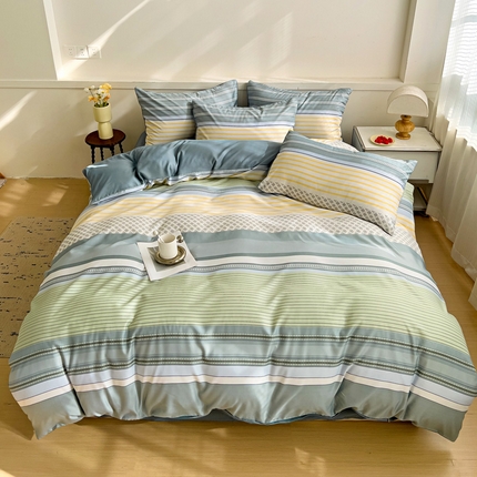 庭彤 2025春夏新款莱赛尔天丝印花三件套四件套 杰西深兰