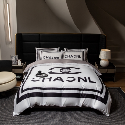 91家纺网 家纺一手货源 找家纺 色鬼布艺 2025新款水洗真丝四件套水洗冰丝数码印花四件套 山茶花-白