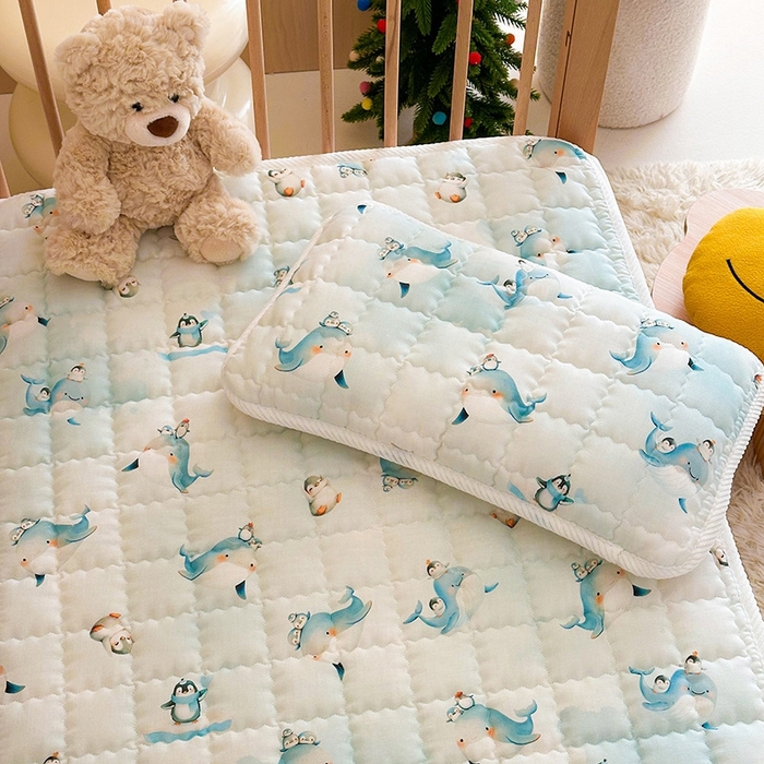 91家纺网 家纺一手货源 找家纺 嗨生活 2025新款7A抗菌全棉双层纱床垫 床褥 幼儿园床垫 儿童床垫 支持定做  精灵宝贝