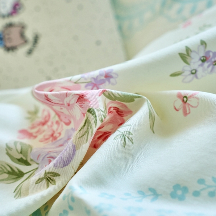 91家纺网 家纺一手货源 找家纺 珂博家纺 2025新款12868全棉纯棉小清新印花四件套 幽兰逸居