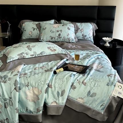 91家纺网 家纺一手货源 找家纺 （总）娇逸家居 2025新款60支兰精天丝夏被数码印花夏被四件套