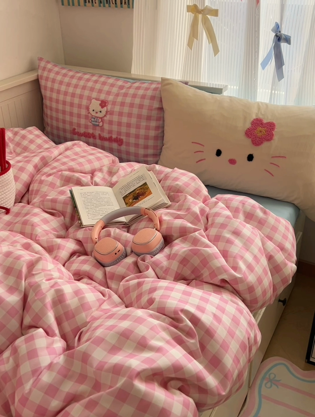 91家纺网 家纺一手货源 找家纺 桃喜 2025新款猫咪系列印花毛巾绣水洗棉四件套 甜品猫猫