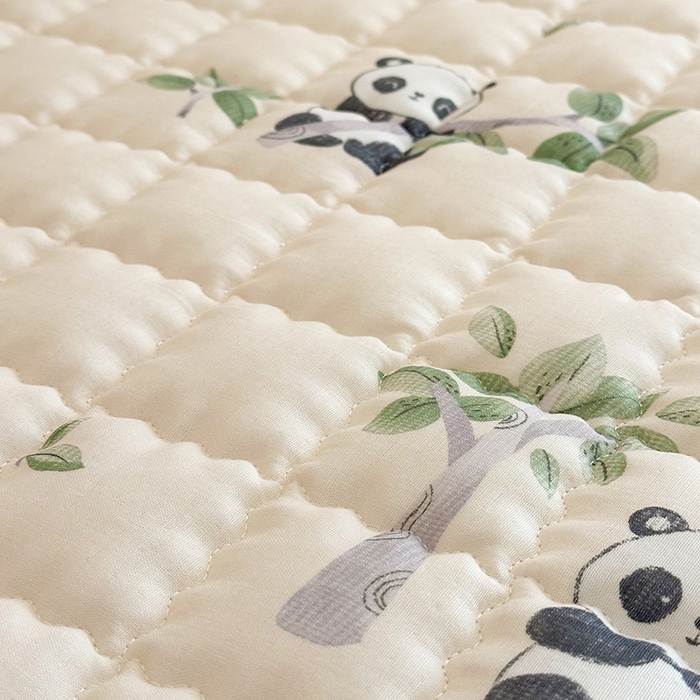 91家纺网 家纺一手货源 找家纺 嗨生活 2025新款7A抗菌全棉双层纱床垫 床褥 幼儿园床垫 儿童床垫 支持定做  熊猫盼盼