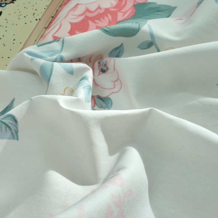 91家纺网 家纺一手货源 找家纺 珂博家纺 2025新款12868全棉纯棉小清新印花四件套 花馨之梦