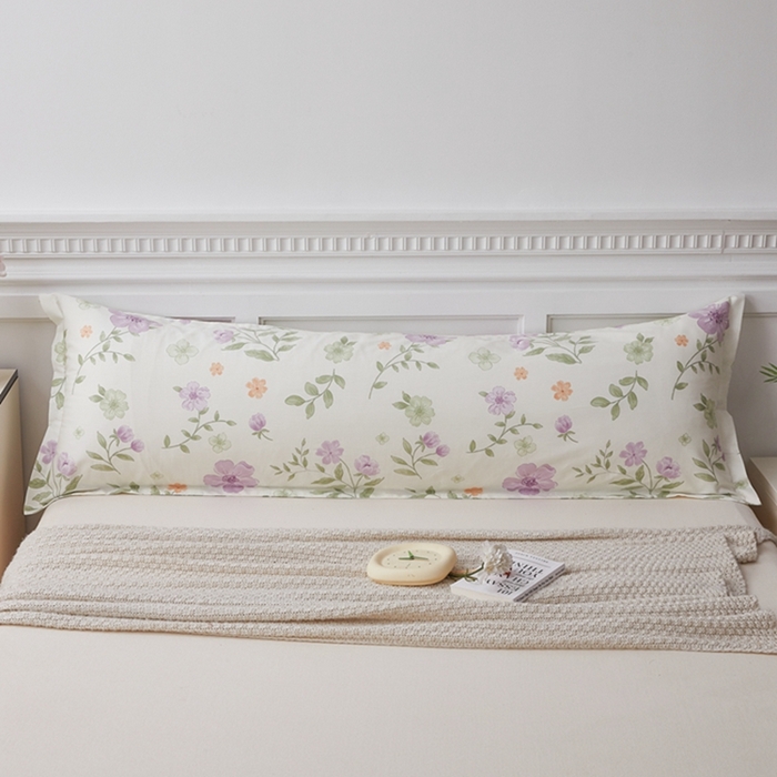 91家纺网 家纺一手货源 找家纺 翎盈家纺 2025新款纯棉小清新双人枕套 蜜语花开