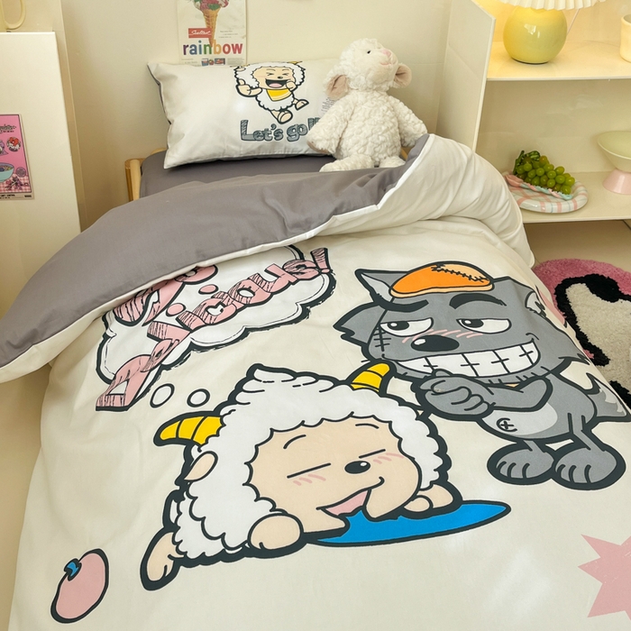 91家纺网 家纺一手货源 找家纺 金爱家 2025新款喜羊羊系列幼儿园三件套 幼儿园-Y洋洋得意