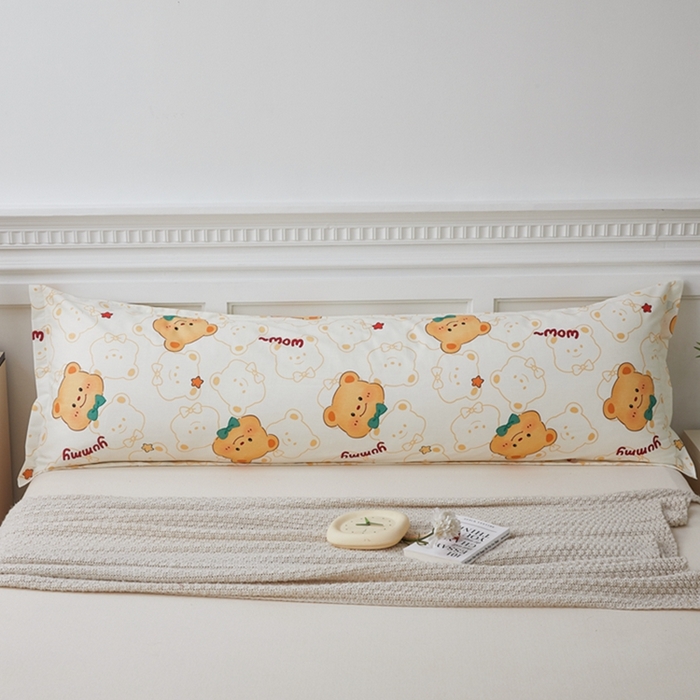 91家纺网 家纺一手货源 找家纺 翎盈家纺 2025新款纯棉小清新双人枕套 瑞迪熊