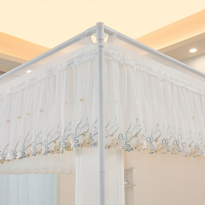 91家纺网 家纺一手货源 找家纺 梦尔佳蚊帐2025新款TU绣花蚊帐-859窈窕淑女系列 宛如白霞