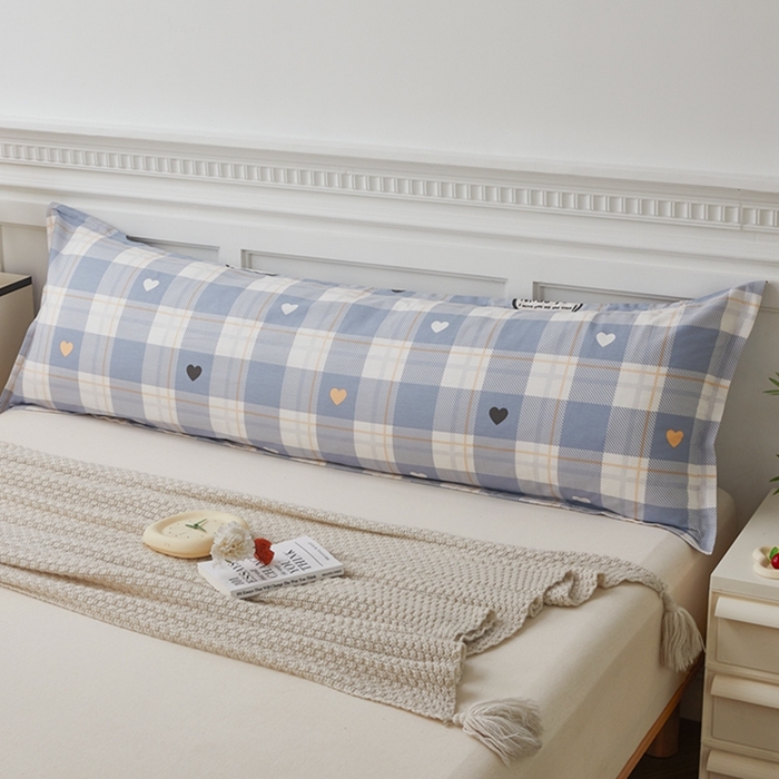 91家纺网 家纺一手货源 找家纺 翎盈家纺 2025新款纯棉小清新双人枕套 爱达拉-灰