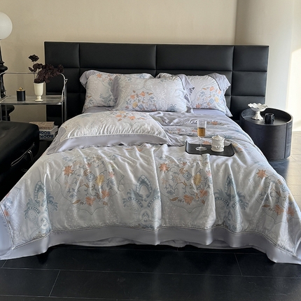 91家纺网 家纺一手货源 找家纺 （总）娇逸家居 2025新款60支兰精天丝夏被数码印花夏被四件套