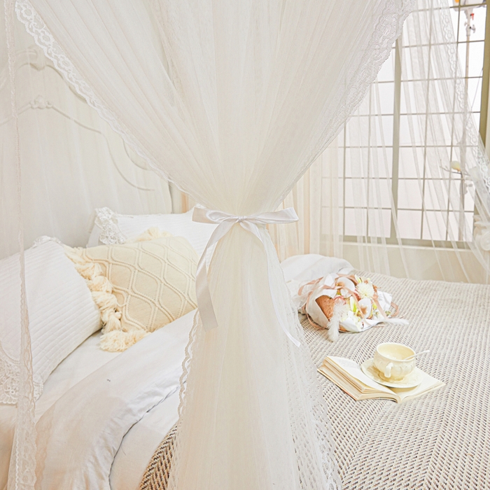 91家纺网 家纺一手货源 找家纺 梦尔佳蚊帐2025新款U型导轨蚊帐-861荣华富贵系列 婚纱白