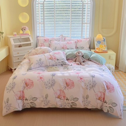 星期三家纺 2025新款铂金全棉纯棉13372四件套（加老板微信有会员价）（加老板微信有会员价） 枝意