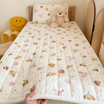 91家纺网 家纺一手货源 找家纺 （总）嗨生活 2025新款7A抗菌全棉双层纱床垫 床褥 幼儿园床垫 儿童床垫 支持定做 