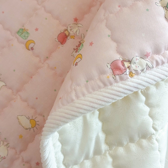 91家纺网 家纺一手货源 找家纺 嗨生活 2025新款7A抗菌全棉双层纱床垫 床褥 幼儿园床垫 儿童床垫 支持定做  你好小兔