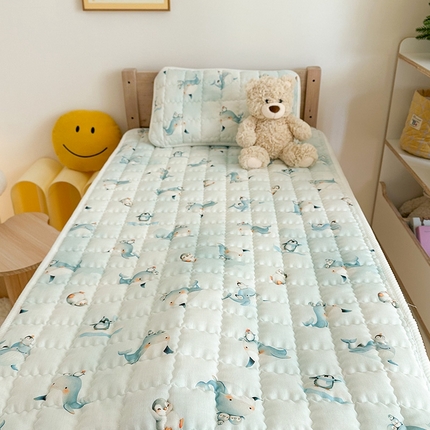 91家纺网 家纺一手货源 找家纺 （总）嗨生活 2025新款7A抗菌全棉双层纱床垫 床褥 幼儿园床垫 儿童床垫 支持定做 