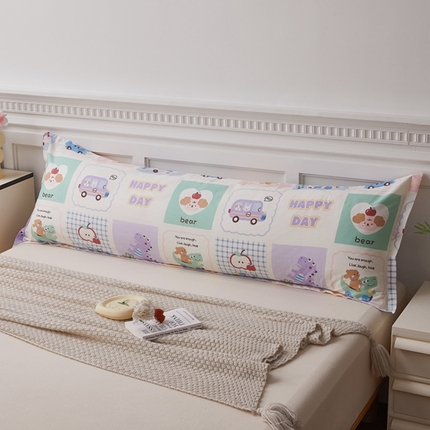 91家纺网 家纺一手货源 找家纺 翎盈家纺 2025新款纯棉小清新双人枕套 快乐旅行