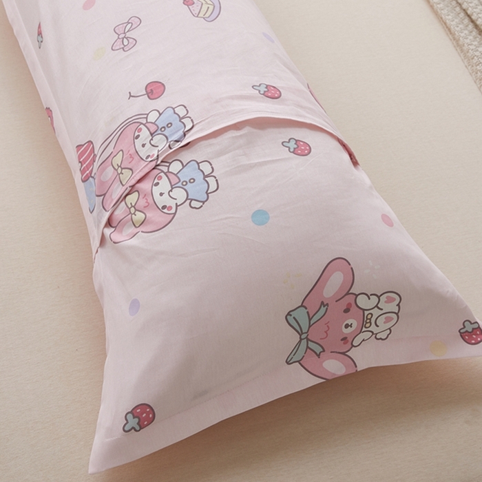 91家纺网 家纺一手货源 找家纺 翎盈家纺 2025新款纯棉小清新双人枕套 可乐贝儿