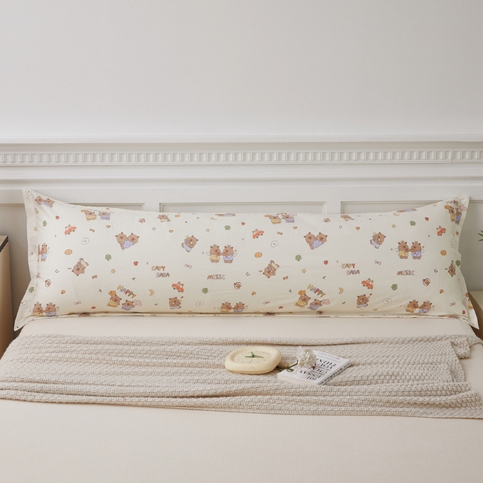 91家纺网 家纺一手货源 找家纺 翎盈家纺 2025新款纯棉小清新双人枕套 音乐卡皮