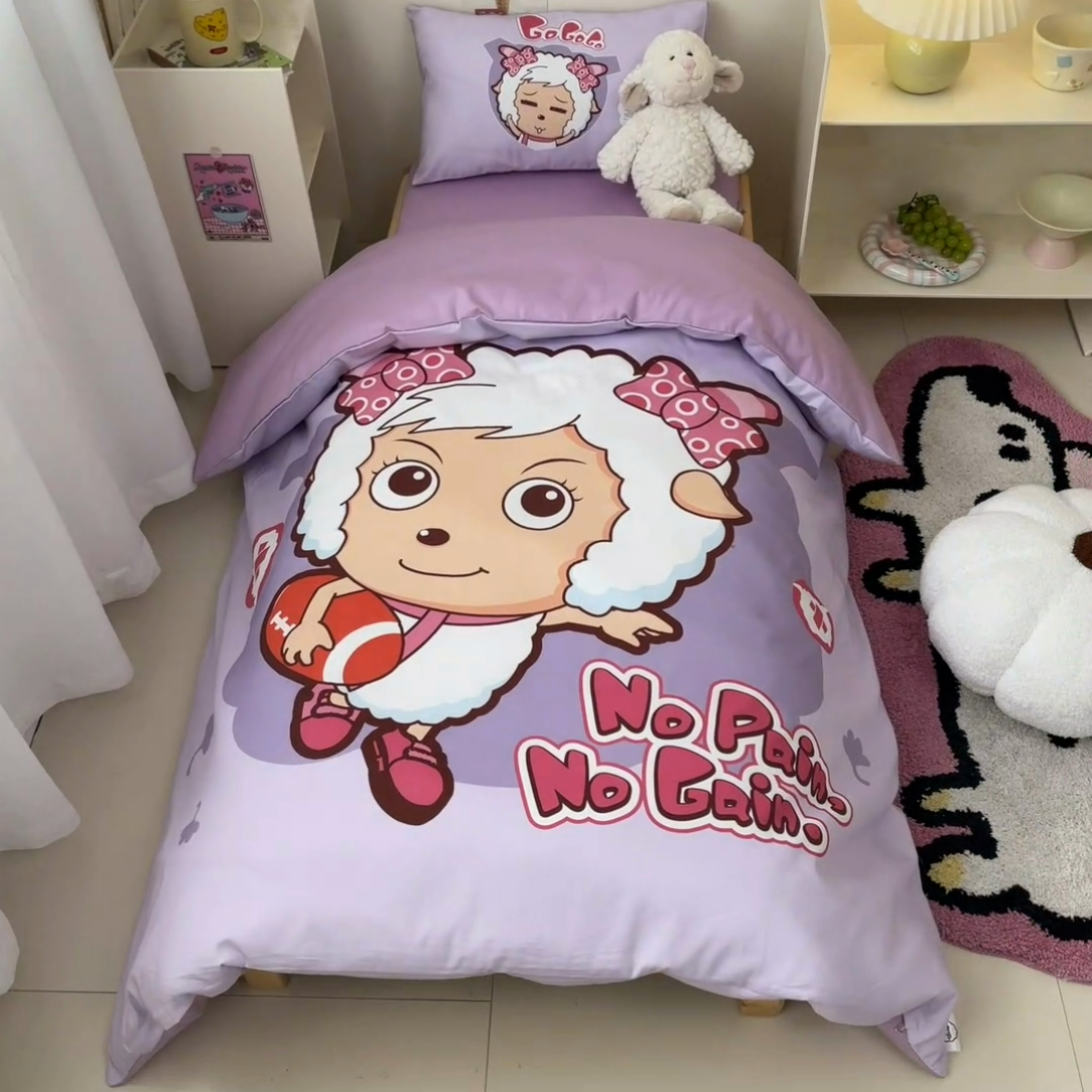 91家纺网 家纺一手货源 找家纺 金爱家 2025新款喜羊羊系列幼儿园三件套 幼儿园-Y运动精灵