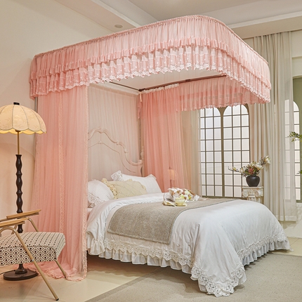 梦尔佳蚊帐2025新款U型导轨蚊帐-861荣华富贵系列 宛如玉